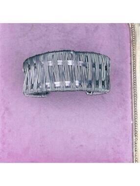 471. Artisan Silvertone Woven Wire Wrap Bracelet